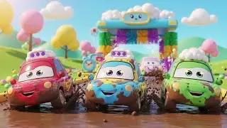 Splash & Dash! Muddy Cars Zoom to the Car Wash 🏁🚗💦 | Kids Sing-Along