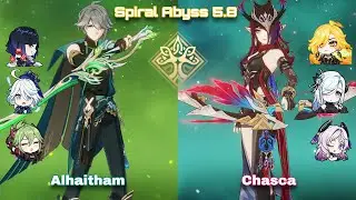 C0 Alhaitham Double Hydro & C1 Chasca Melt | Spiral Abyss 5.8 | Genshin Impact