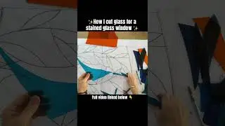 How to cut coloured glass #stainedglass #glassart #glassartist