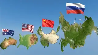 3D All Countries Size Comparison | Real Scale and Position | 3D Animation Comparison