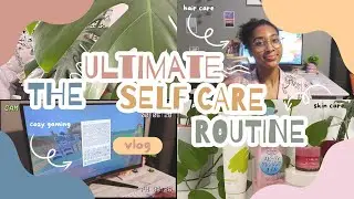 SELF CARE VLOG 🌸🌙| simple night routine *realistic* | skin care, hair care, body care, cozy gaming 🎮