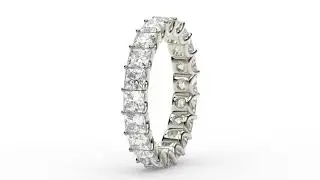 Eternity Ring with Arch Prong Set Princess Diamonds - Princess Cut Diamond Eternity Ring