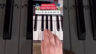 Dance of the Sugar Plum Fairy Easy Piano Tutorial with Letter Notes #shorts #piano