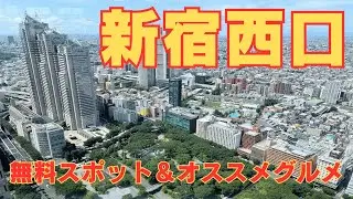 【1人街歩き】新宿西口は無料で楽しめるスポットがいっぱい！お洒落でちょっとリッチなお勧めグルメ！【東京】