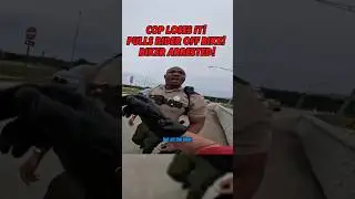 Cop LOSES It! Pulls Rider Off Bike! Biker Arrested! | ​⁠@Itskhalq #motorcycle #police #cop