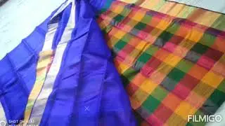 4D Jori Boder Kuchi achool with BP soho Chek Silk Sarees with BP