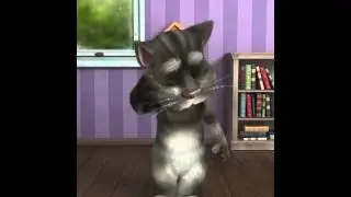 Talking Tom gets scared and jumps to the ceiling fan