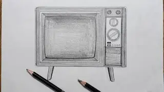 How to draw television step by step for beginners/ Easy  TV drawing