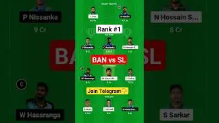 Bangladesh vs Sri Lanka Dream11 Prediction | BAN vs SL Dream11 Team | SL vs BAN Dream11 Prediction