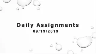 Daily Assignments - (09-19-2019)