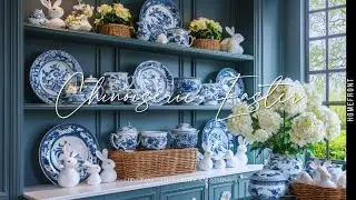 Chinoiserie Easter Farmhouse Decor | Elegant Country Chic Spring Styling Ideas