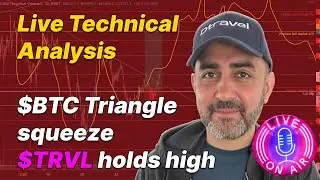 Live Technical Analysis: $BTC Triangle squeeze, $TRVL holds the highs