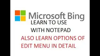 #LEARN EDIT MENU OPTIONS #BING SEARCH ENGINE