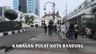Suasana Pusat Kota Bandung Ketika Taman Alun-alun Ditutup Sementara