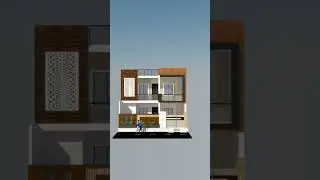 3d view | front elevation | 2nd floor 3d view | #sketchuprender #frontelevation #3dmodeling #3dview