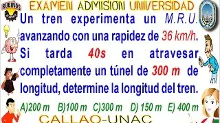 examen CALLAO 2020 admisi&oacute;n universidad UNAC m&oacute;viles MRU   f&iacute;sica   solucionario