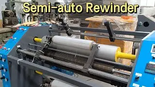 WT--S800 Plastic stretch Film Rewinding Machine, 650M/min Semi automatic Rewinder for Casting Film