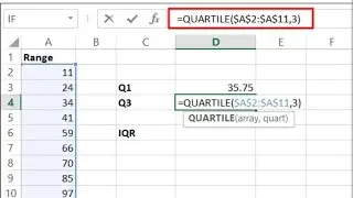 Median and Inter quartile range calculation with MS EXCEL 💫💯