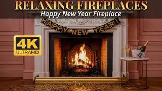 Happy New Year Fireplace in 4K | Cozy New Year&rsquo;s Eve Ambience