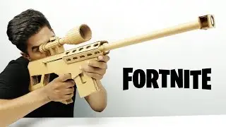 How To Make FORTNITE SNIPER RIFLE From Cardboard That Shoots