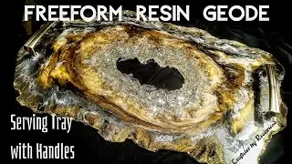 Freeform Resin Geode Tray with Handles