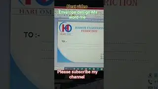 Envelope Design Ms Word Me | Ms word  Me Envelope Banaye | Envelope Design Kare
