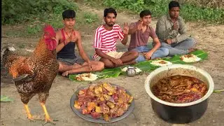How Tribe Boys Cook Village Famous Country Chicken curry | Desi Murga Chicken recipe | Rural life