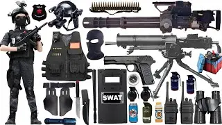 Special Forces military toy gun set unboxing, Gatling machine gun,RPG rocket launcher,submachine gun