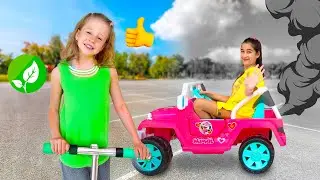 Nastya and Eva are trying to clean up the environment