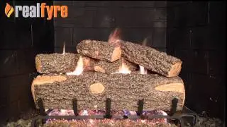 Real Fyre Woodland Oak Gas Logs Live Burn Video &ndash; eFireplaceStore