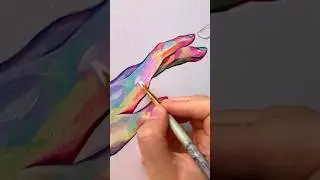 Skin colour but make it MAGIC ✨🌈 Acrylic Painting process #handpainting #acrylicart #howtodrawskin
