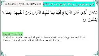‫36‬ Ya Sin يس Yasir Dosri Complete Quran with English Translation Code#QE1YAD