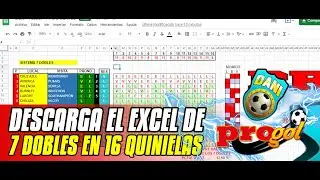 Progol - Descarga el excel para hacer 7 dobles en 16 quinielas sencillas