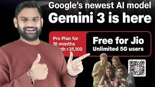 Google Gemini 3 Newest Ai Model 100% Free | Jio 5G Users Get Google Gemini 3 with Gemini Pro Plan |