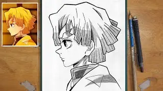 Easy Zenitsu Drawing for Beginners - Step-by-Step Demon Slayer Tutorial
