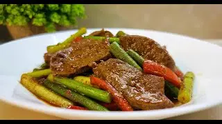 Quick and Easy Pork Liver with Garlic Scapes Stir-Fry Recipes