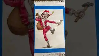 Elf guy!!! In oil pastels!! #art #mixedmedia #drawing #brushes #newtechniques