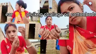 ear 🦻💔🦻picking challange with hair বুন and oil cottonbuds#tradingchallange #ytshorts #challenge#