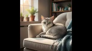 The Serene Story of the Silver Cat in Sunlit Afternoon