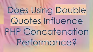 Does Using Double Quotes Influence PHP Concatenation Performance?