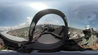 Royal Australian Air Force EA-18G Growler - Rehearsal over Brisbane CBD in 360° - Riverfire 2018