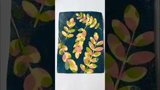 Gelli printing with just leaves and a stencil 🌿#gelliprint #botanical #leaves #stencil #gelliplate