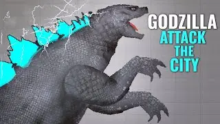 The terrible attack of the big Godzilla on the city [People Playground]