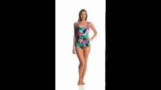 Maxine Lanikai Shirred Front Girl Leg One Piece Swimsuit | SwimOutlet.com