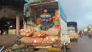 Wholesale vegetable market in Belagavi , how to attach vehicle wholesale vegetable market #vegetabl