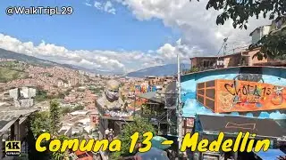 Walking Through Comuna 13 | Medell&iacute;n, Colombia [4K] 🚶📹🎉🎨❤️🌏 #walktripl29 #travel #comuna13  #trip