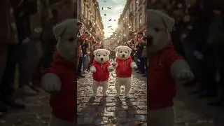 Adorable Puppies Dancing in Red Outfits 🐶💃 Funny Dog Dance by the Lake | #Shorts #DogDance