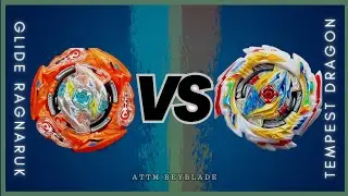 GLIDE RAGNARUK.Wh.R 1S vs TEMPEST DRAGON.Cm 1A | ON REAL LIFE BEYBLADE STADIUM
