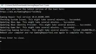 Fix Gaming Services Repair Tool Error Repairing Gaming Services Failed (0x80070bc2)