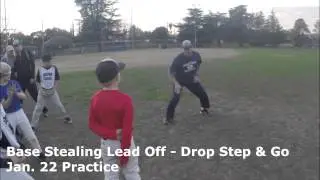 Base Stealing Lead Offs - Drop Step & Go Jan 22 Practice